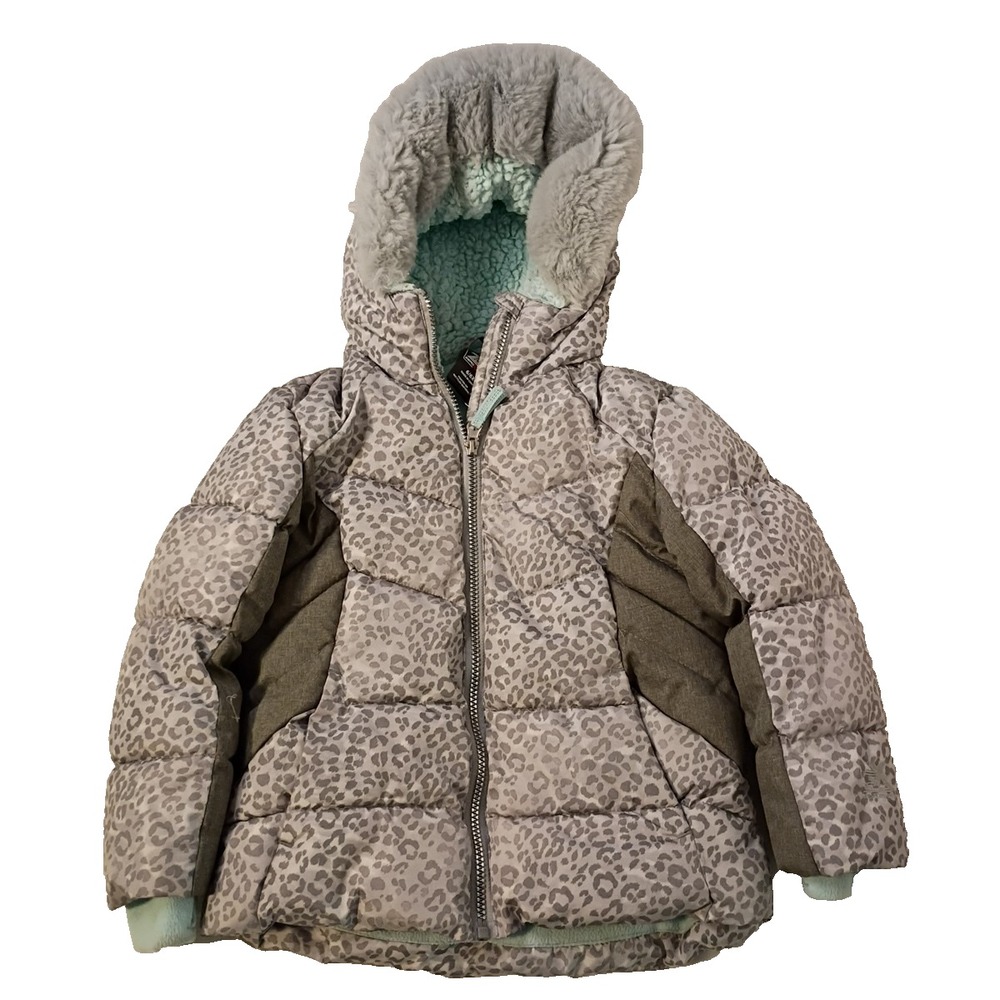 ZeroXposur Puffer Jacket Girls 6x Gray Animal Print Winter Coat Hood Full Zip‎